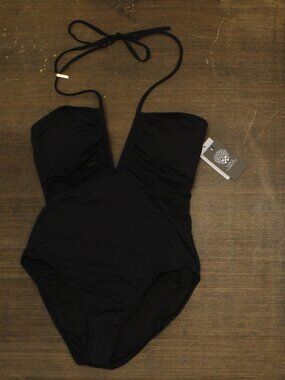 Vince Camuto Black Vince Camuto Standard V Wire Cut Out One Piece 12